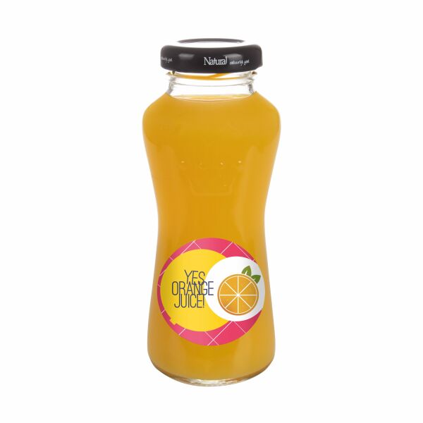 Bedrukt flesje Biologische sinaasappelsap