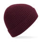 Engineered Knit Ribbed Beanie - Burgundy - One Size