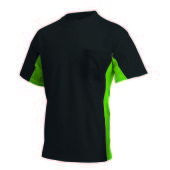 T-shirt Bicolor Borstzak 102002 Black-Lime 5XL