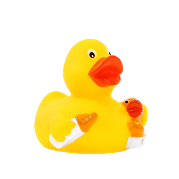 Squeaky duck baby bottle