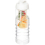 H2O Active® Treble 750 ml flip lid bottle & infuser - Transparent/White