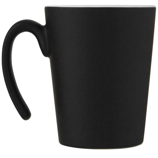Oli 360 ml ceramic mug with handle - White/Solid black