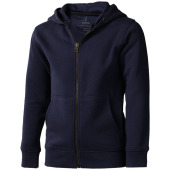 Arora kindersweater met capuchon en volledige rits. Arora kindersweater met capuchon en volledige rits.