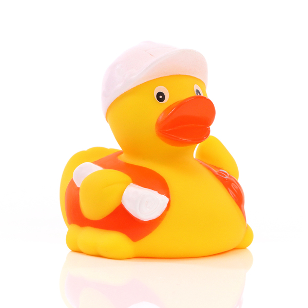 Squeaky duck construction worker