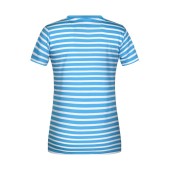 Ladies' T-Shirt Striped - atlantic/white - XXL