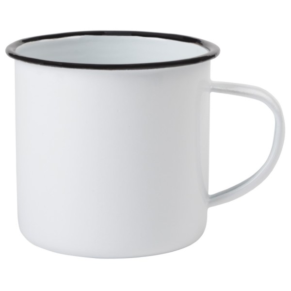 Emaille beker RETRO CUP - wit