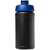 Baseline® Plus 500 ml sportflaska med uppfällbart lock - Svart/Blå