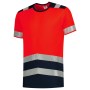 T-shirt High Vis Bicolor 103006 Fluor Red-Ink XS