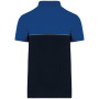 Ecologische uniseks polo met korte mouwen in twee kleuren Navy / Royal Blue XXL
