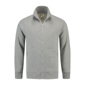 L&S Sweater Cardigan unisex grey heather 3XL