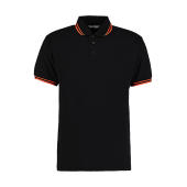 Classic Fit Tipped Collar Polo - Black/Orange - 2XL