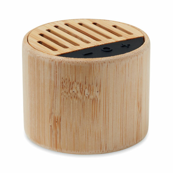 ROUND LUX - Round bamboo wireless speaker