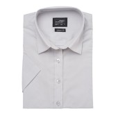 Ladies' Shirt Shortsleeve Poplin - light-grey - 3XL