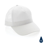 Impact AWARE™ Brushed rcotton 5 panel trucker cap 190gr, white
