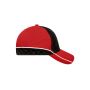 MB6560 5 Panel Racing Cap Embossed - red/black/white - one size