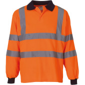 High Visibility Long Sleeve Polo Shirt Hi Vis Orange S