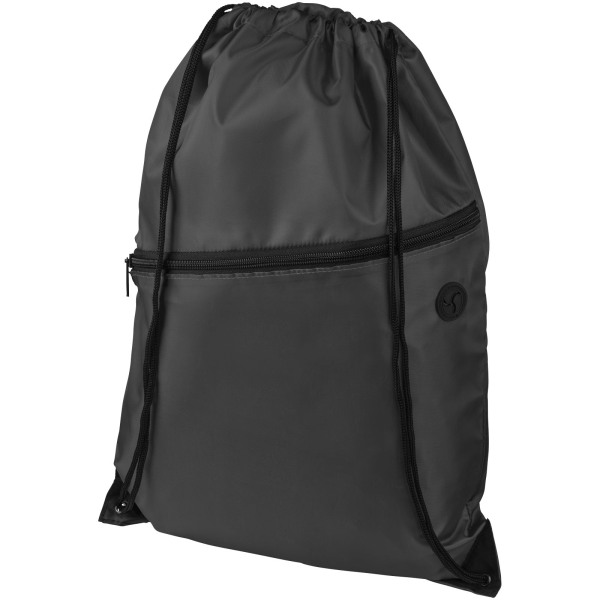 Oriole zippered drawstring backpack 5L - Solid black