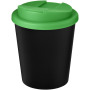 Americano® Espresso Eco 250 ml gerecyclede beker met knoeibestendig deksel - Zwart/Groen