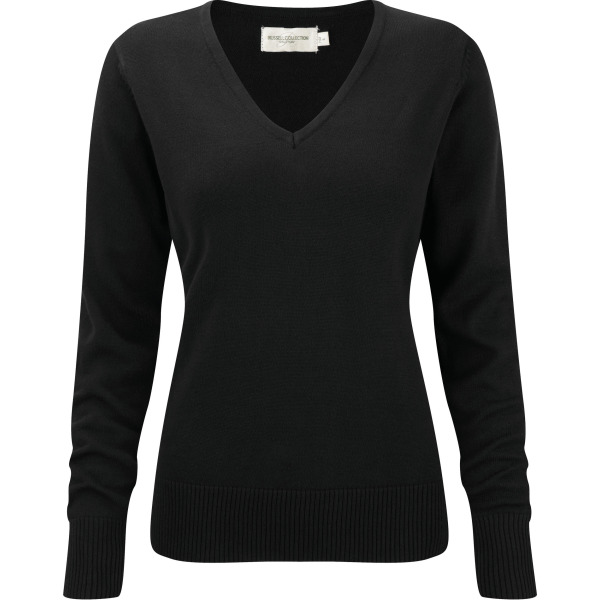 Ladies' V-neck Knitted Pullover