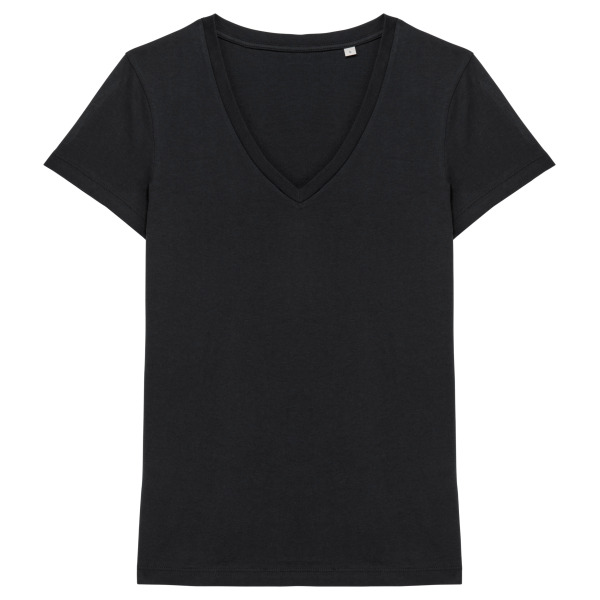 Ecologisch dames-T-shirt met V-hals Black XXL