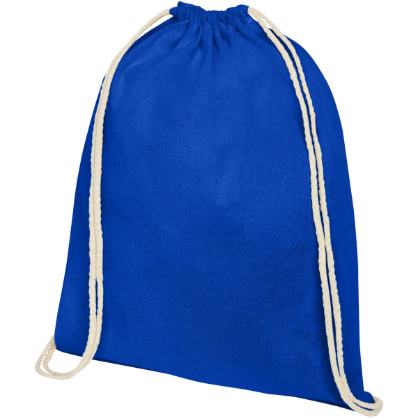 Oregon 140 g/m² cotton drawstring backpack 5L - Royal blue