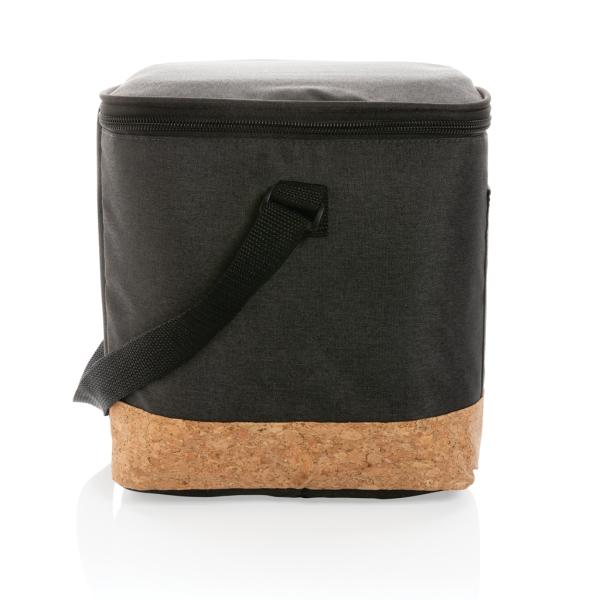 Impact AWARE™ XL RPET two tone cooler bag with cork detail, black
