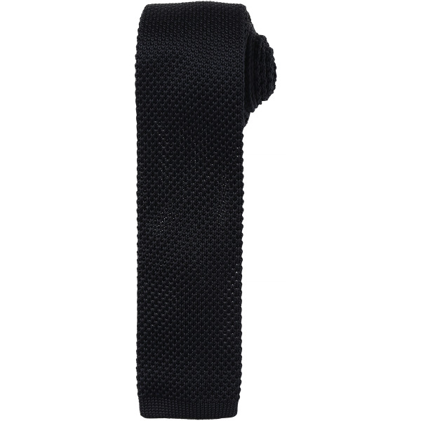 SLIM KNITTED TIE Black One Size