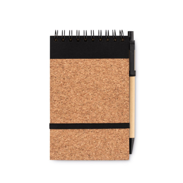 Bedrukt kurk notitieboek met pen