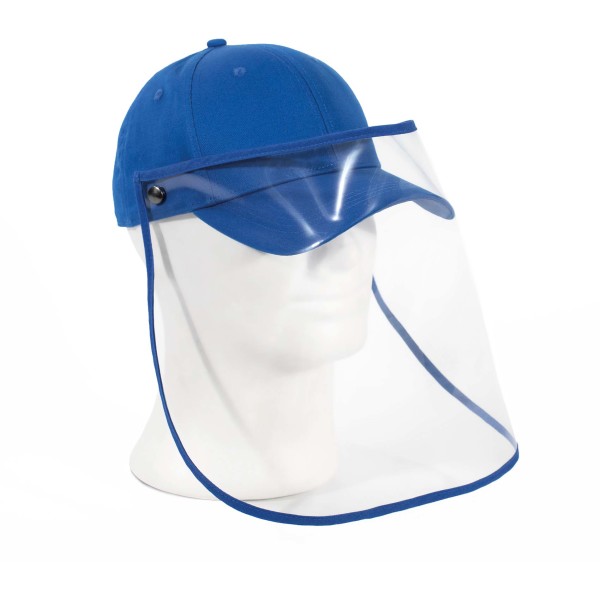 Cap met transparante visor Royal Blue One Size