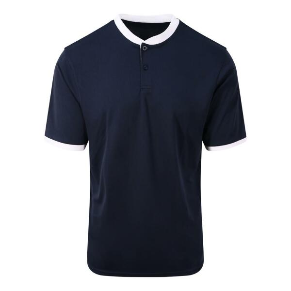 AWDis Cool Stand Collar Sports Polo Shirt, French Navy/Arctic White, L, Just Cool