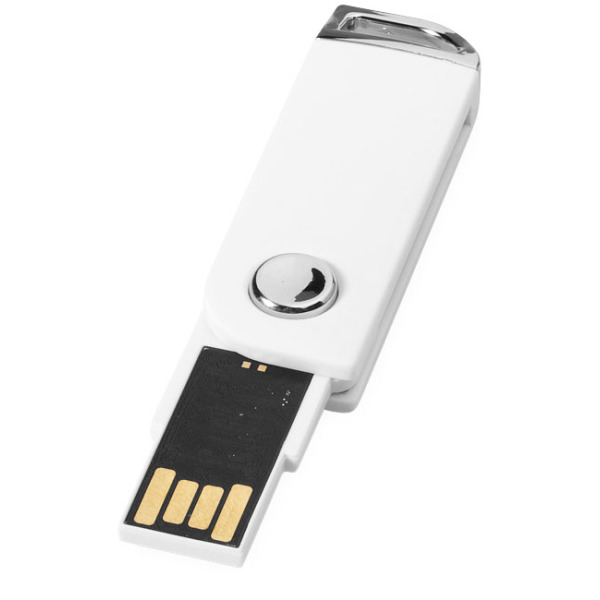 Swivel rectangular USB - Wit - 1GB