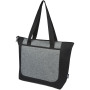 Reclaim GRS recycled two-tone zippered tote bag 15L - Solid black/Heather grey
