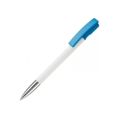Balpen Nash metal tip hardcolour - Wit / Licht Blauw