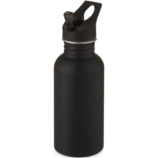 Lexi 500 ml stainless steel sport bottle - Solid black