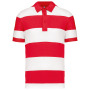 Ray - Tweekleurige gestreepte polo Red / White XL