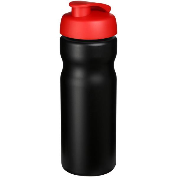 Baseline® Plus 650 ml flip lid sport bottle - Solid black/Red