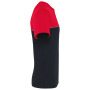 Ecologisch tweekleurig uniseks T-shirt met korte mouwen Black / Red XL