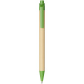 Berk recycled carton and corn plastic ballpoint pen - Green