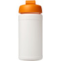 Baseline® Plus 500 ml sportfles met flipcapdeksel - Wit/Oranje