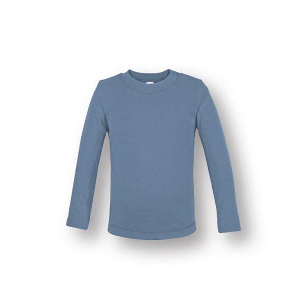 Biologisch kinder t-shirt lange mouw-Baby blauw-62/68