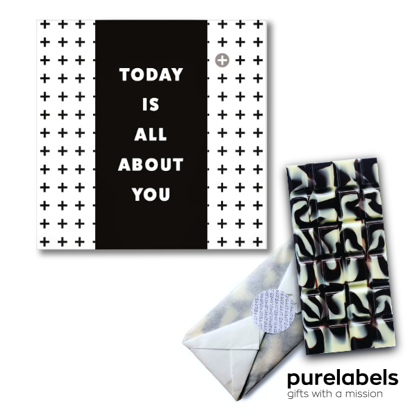 Fairtrade chocoladereep in geschenkdoosje | Today is all about you