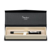 11001. metalen vulpen in geschenkbox, blauwschrijvend