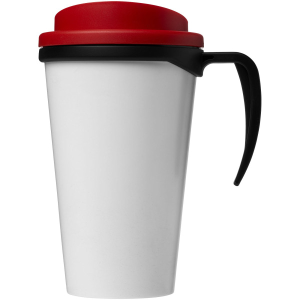 Brite-Americano® grande 350 ml insulated mug - Solid black/Red