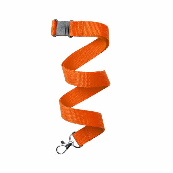 Onbedrukt Keycord met safety clip - oranje