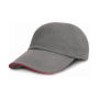 Brushed Cotton Sandwich Cap - Grey/Red