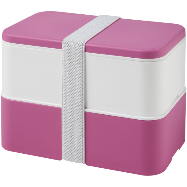 MIYO double layer lunch box - Pink/White/White