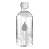 Bronwater 330 ml ECO R-PET met draaidop - transparant. Prijs is inclusief full color bedrukking op etiket.