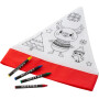 Non-woven (80 gr/m²) kerstmuts Maryse rood/wit