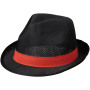 Trilby hoed met lint - Zwart/Rood