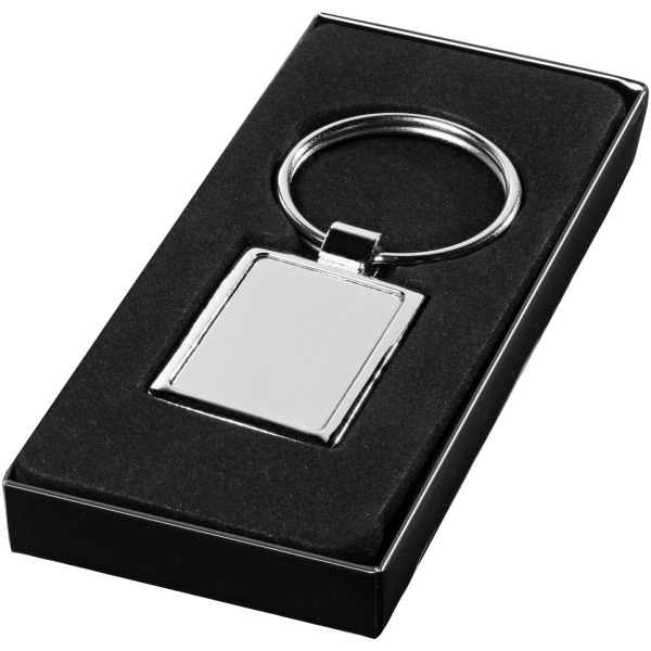 Sergio rectangular metal keychain - Silver